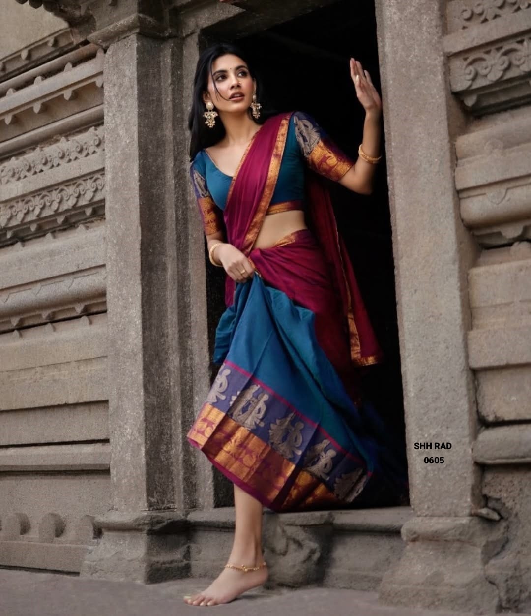 Elegant Silk Half Saree with Zari Border